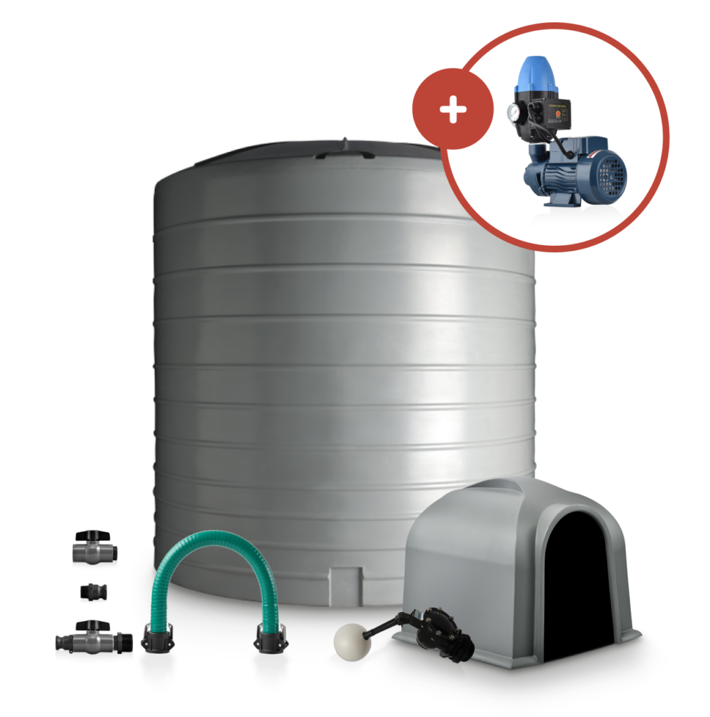 10 000L Vertical Tank & 0.37kW Pump Combo - Calcamite