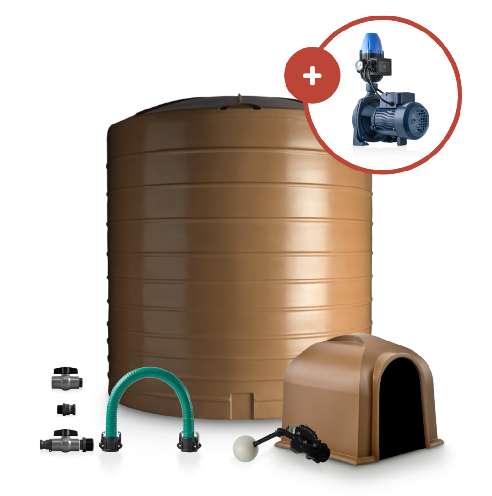 10 000L Vertical Tank & 0.55kW Pump Combo - Calcamite
