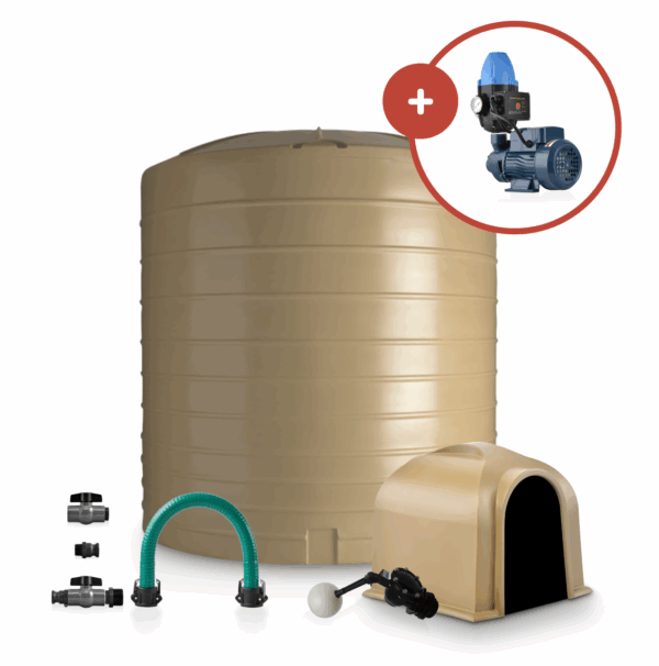 10 000L Vertical Tank & 0.37kW Pump Combo - Image 3