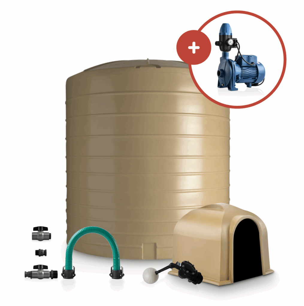 10 000L Vertical Tank & 0.75kW Pump Combo - Calcamite