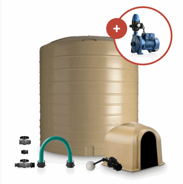 10 000L Vertical Tank & 0.75kW Pump Combo - Image 3