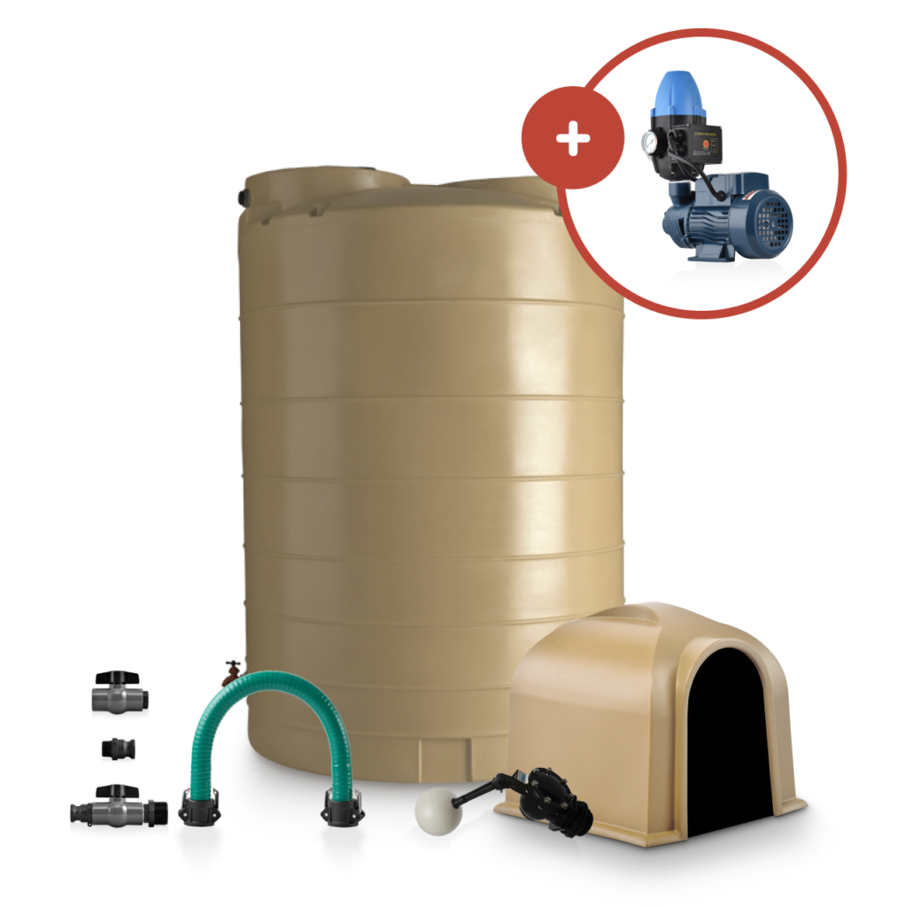 2500L Vertical Tank & 0.37kW Pump Combo - Calcamite