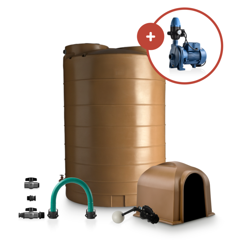 2500L Vertical Tank & 0.75kW Pump Combo - Calcamite