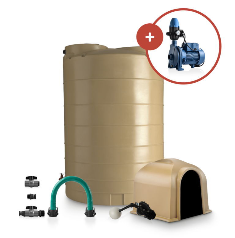 2500L Vertical Tank & 0.75kW Pump Combo - Calcamite